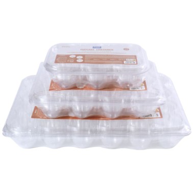 3 transparent containers for cupcake 12 cavities