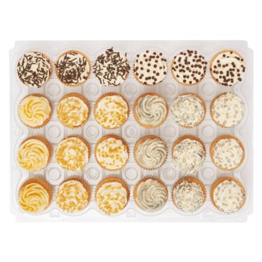 3 conteneurs transparents pour cavités de cupcake 24
