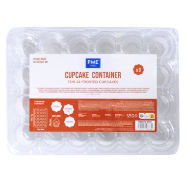 3 conteneurs transparents pour cavités de cupcake 24