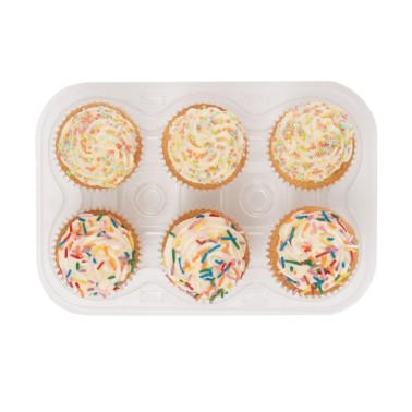 3 transparent containers for cupcake 6 cavities