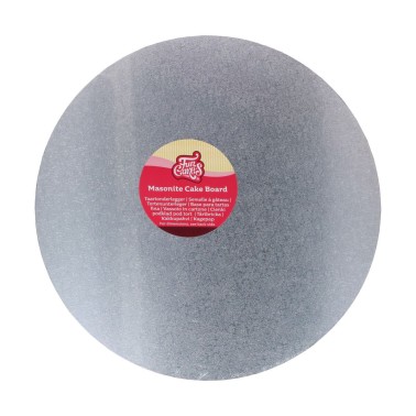 Round Cake Board in Silver Masonite - H 5 mm / Ø Assorted 