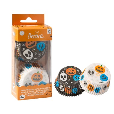 Pirottini cupcake teschio 36 pezzi Decora
