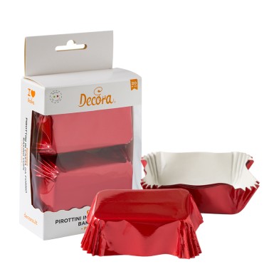 Pirottini Mini plumcake rosso metallizzato 20 pezzi