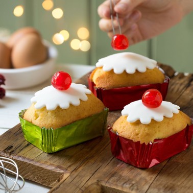 Pirottini Mini plumcake rosso metallizzato 20 pezzi