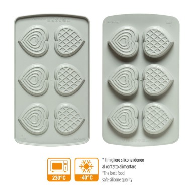 Set 2 stampi in silicone Duo Cuore Decorlex Decora