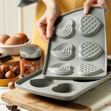 Set 2 stampi in silicone Duo Cuore Decorlex Decora