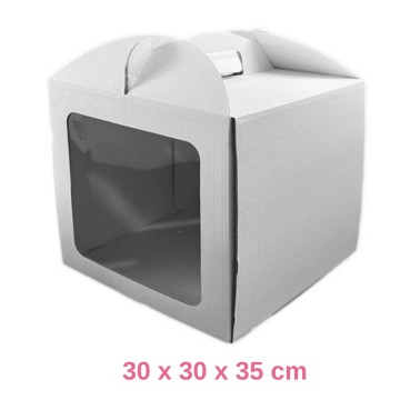 Scatola per torta con finestra laterale 30 x 30 x 30 cm 