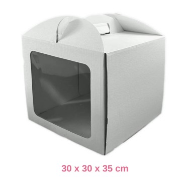 Scatola per torta con finestra laterale 30 x 30 x 35 cm 