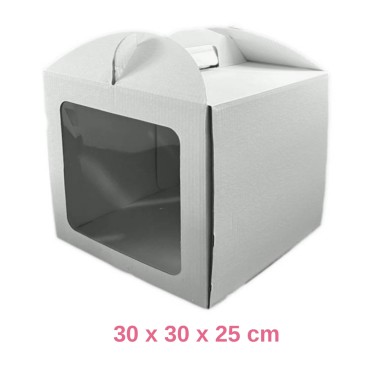 Scatola per torta con finestra laterale 30 x 30 x 25 cm 