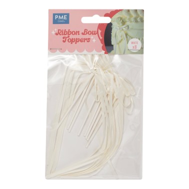 Cake Topper Blanc Bow 8 pièces PME