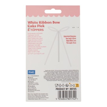 Cake topper fiocco bianco 8 pezzi PME