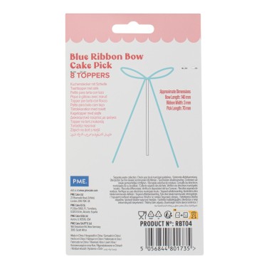 Cake topper fiocco celeste 8 pezzi PME