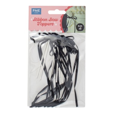 Cake topper fiocco nero 8 pezzi PME