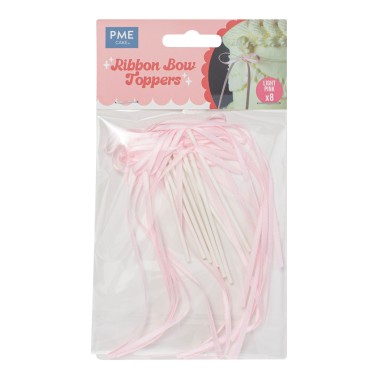 Cake topper fiocco rosa chiaro 8 pezzi PME