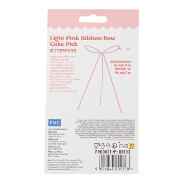 Cake topper fiocco rosa chiaro 8 pezzi PME