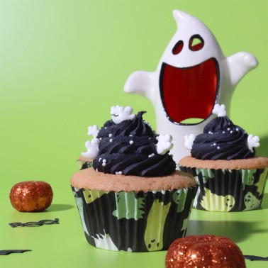 Pirottini cupcake fantasmi linea alluminio 30 pezzi PME