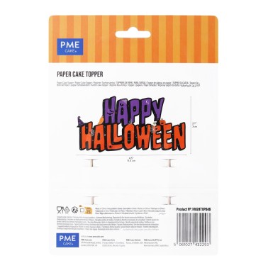 Topper per torta Happy Halloween 11,5 x 7 cm