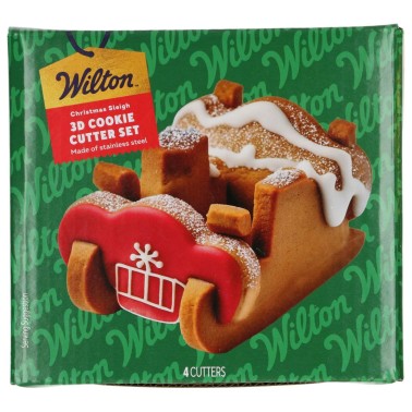 Set tagliabiscotti Slitta di Natale 3D Wilton