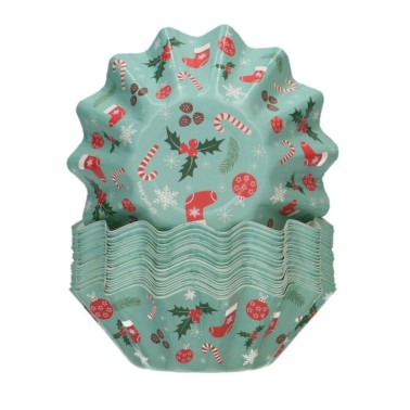 Flower cups for cupcake 48 pcs Christmas Funcakes