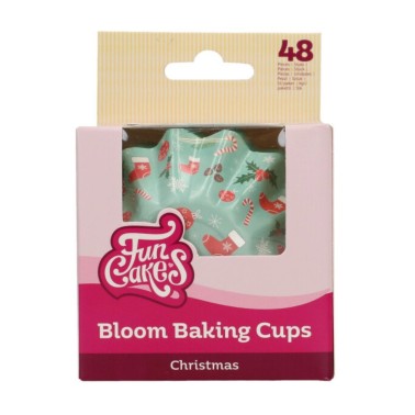 Pirottini fiore per cupcake 48 pz Natale Funcakes