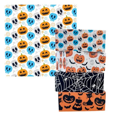 Happy box for sweets skull and pumpkin 18x13.5x7.5 h cm