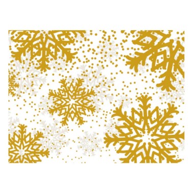 Scatola Happy per dolcetti Stelle di ghiaccio oro 18x13,5x7,5 h cm