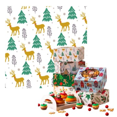 Box pro 4 košíčky nebo renna zlato dolcetti 17,5 x 17,5 x 8,5 cm