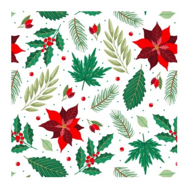 Scatola per 4 cupcakes o dolcetti Stella di Natale 17,5 X 17,5 X 8,5 cm