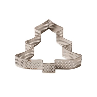 Micropforated silhouette Christmas tree 10 x 10 x 2 cm 