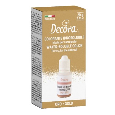 Colorante idrosolubile per aerografo Oro 20g Decora 