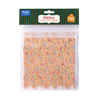 20 sacchetti per dolci Gingerbread 18,3 x 17,5mm riusabili