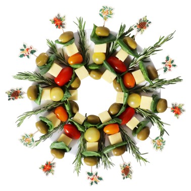 Brochettes pour les appétiteurs de Noël Festives Feuilles de fêtes 24pcs