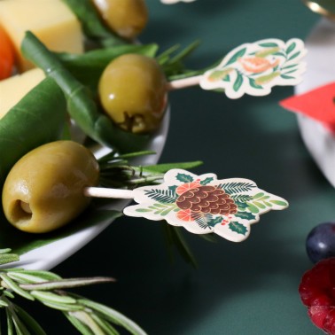 Skewers na vánoční předkrmy Slavnostní listy 24ks