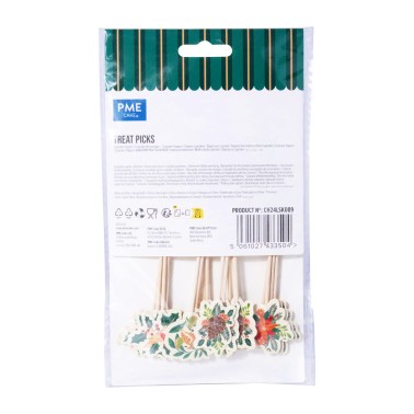 Brochettes pour les appétiteurs de Noël Festives Feuilles de fêtes 24pcs
