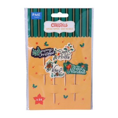 Topper per cupcake Festa natalizia 24pz