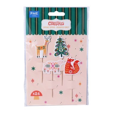 Topper per cupcake Forresta incantata 24pz