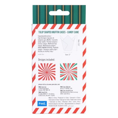 Pirottini tulip Candy cane 24 pezzi PME