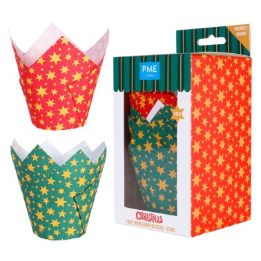Tulip Santa's Stars pirottini 24 pieces PME