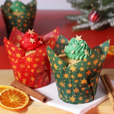 Tulip Santa's Stars pirottini 24 pieces PME