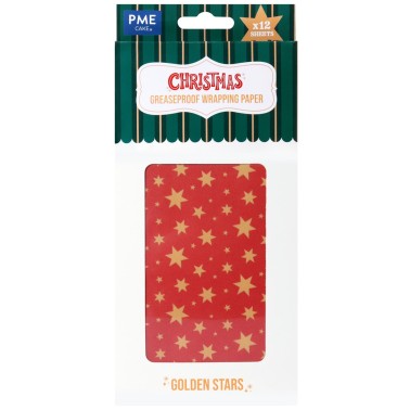 Food parchment paper stars gold 12 sheets 40x40cm