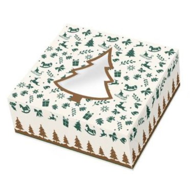 Boîte de gâteau de Noël 28x28x7.5 cm