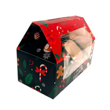 Scatola porta 2 cupcakes Natale 18.5 X 9 X 7.5cm