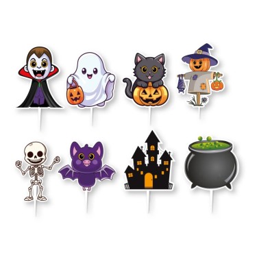 Decorazioni per cupcake e torte Halloween 16 pezzi