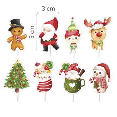 Decorazioni per cupcake e torte Natale 16 pezzi