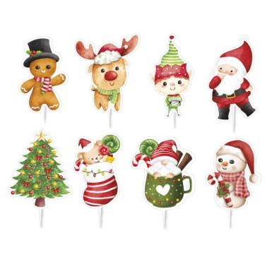 Decorazioni per cupcake e torte Natale 16 pezzi
