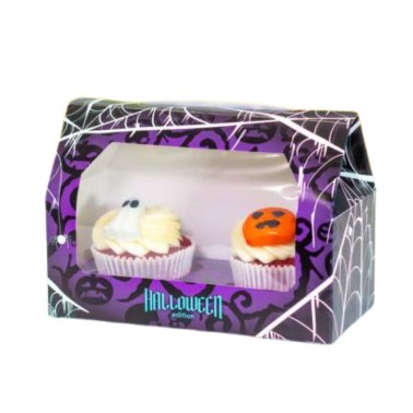 Scatola porta 2 cupcakes Halloween 18,6 X 9,1 X 7.5 cm