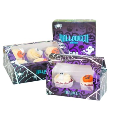 Scatola porta 2 cupcakes Halloween 18,6 X 9,1 X 7.5 cm