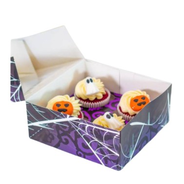 Door box 4 cupcakes halloween 17,8 x 17,8 x 7.5 cm
