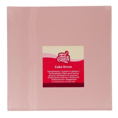 Cake board quadrato 25x25 cm rosa pastello FunCakes