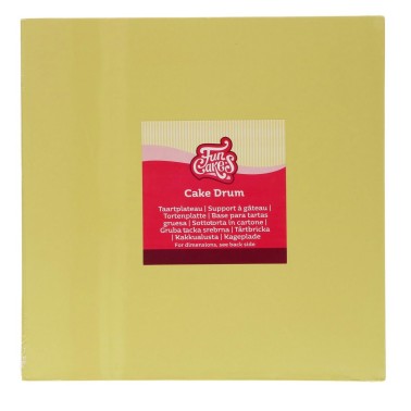 30x30 cm square yellow pastel funcakes cake board